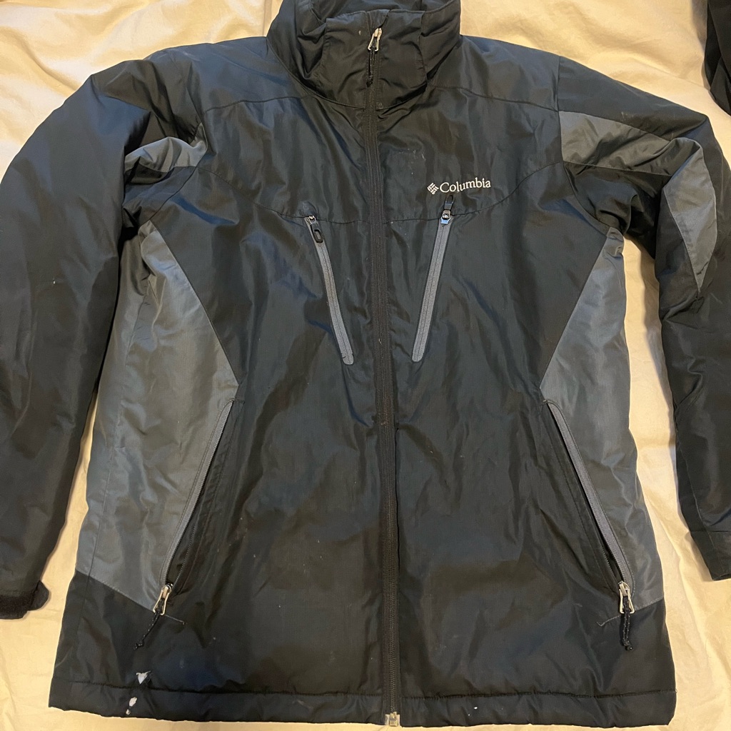 Columbia Dark Jacket With Subtle Gray Accents